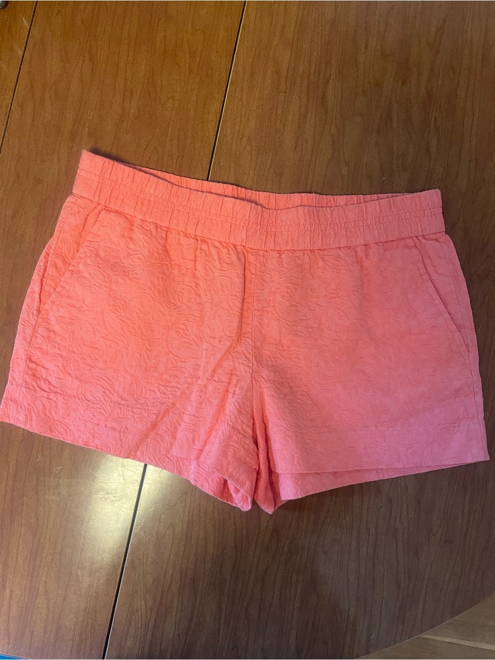 J. Crew Coral Textured High-Waist Knit Shorts